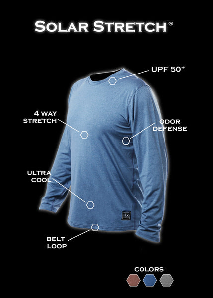 Tak Waterman | Solar Stretch® Performance Long Sleeve T-Shirt | Heather Grey