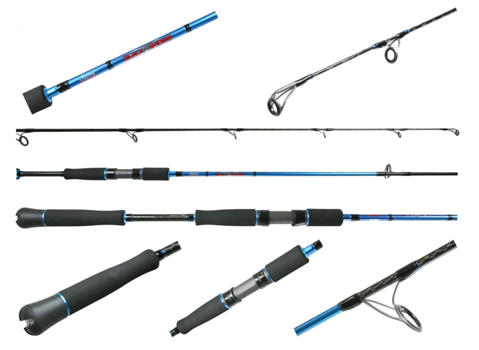 black widow brand fishing pole Ready Rig Telescopic Poles but can be used as a spinning bank rod B'n'M 10' Black Widow Crappie