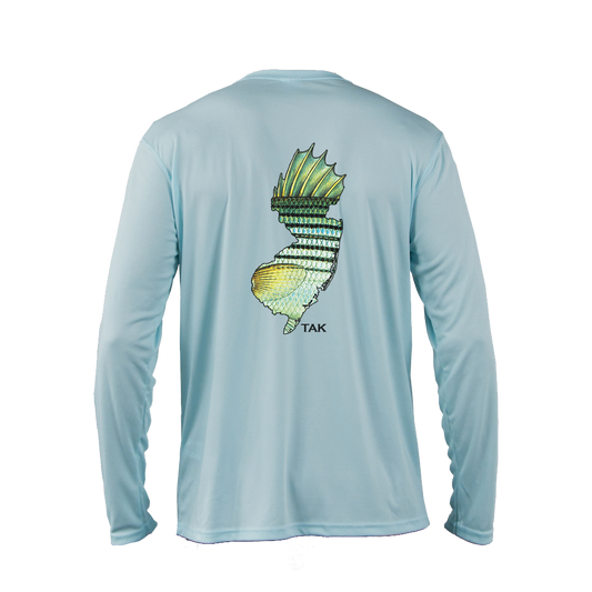 NJ Striper Solar Tech LS T-Shirt | Sea Blue