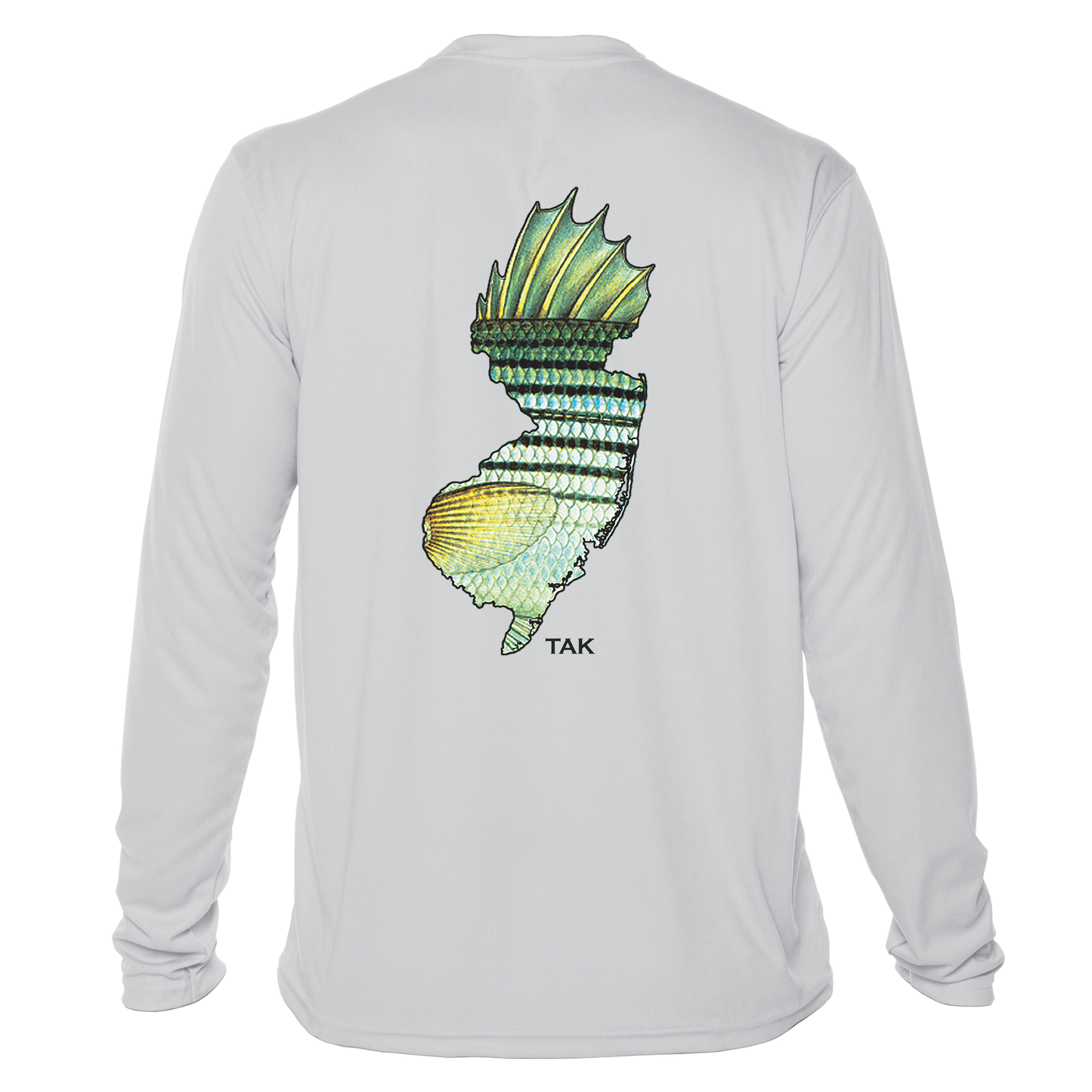 NJ Striper Solar Tech LS T-Shirt | Sea Grey