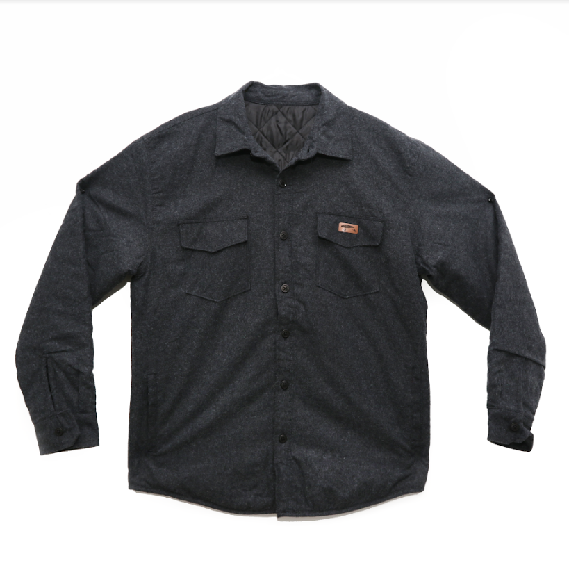 Tak Waterman | Plug Quilted Flannel Shirt Jacket | Charcoal