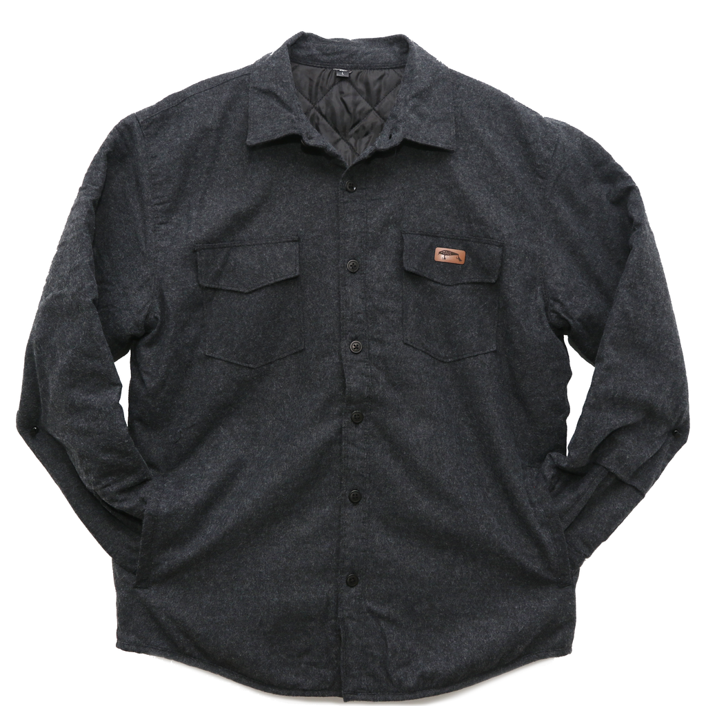Tak Waterman | Plug Quilted Flannel Shirt Jacket | Charcoal