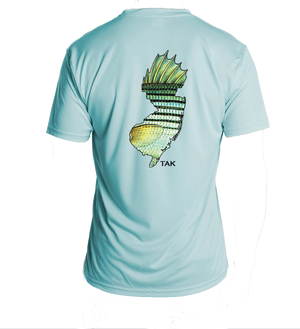 Tak Waterman | NJ Striper Solar Tech T-Shirt | Sea Blue