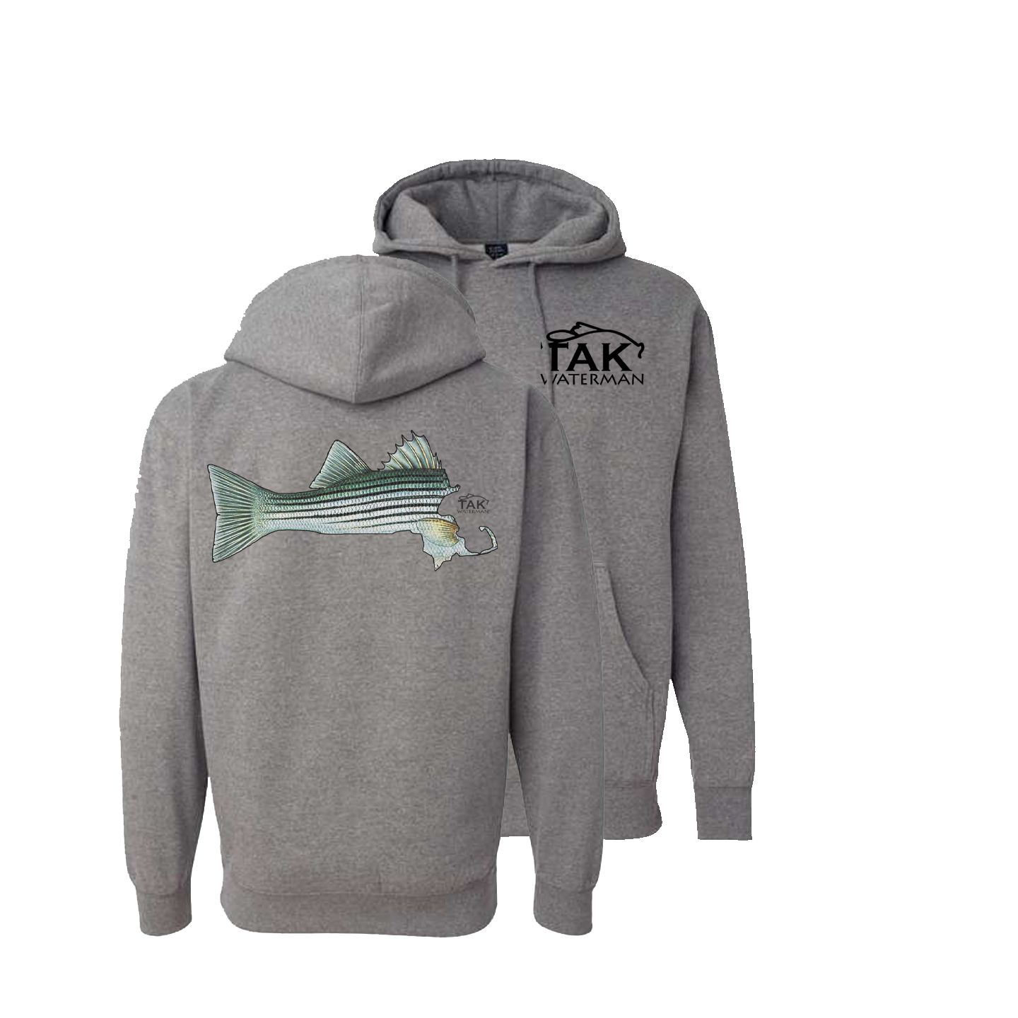 Massachusetts Striper Hoodie | Grey