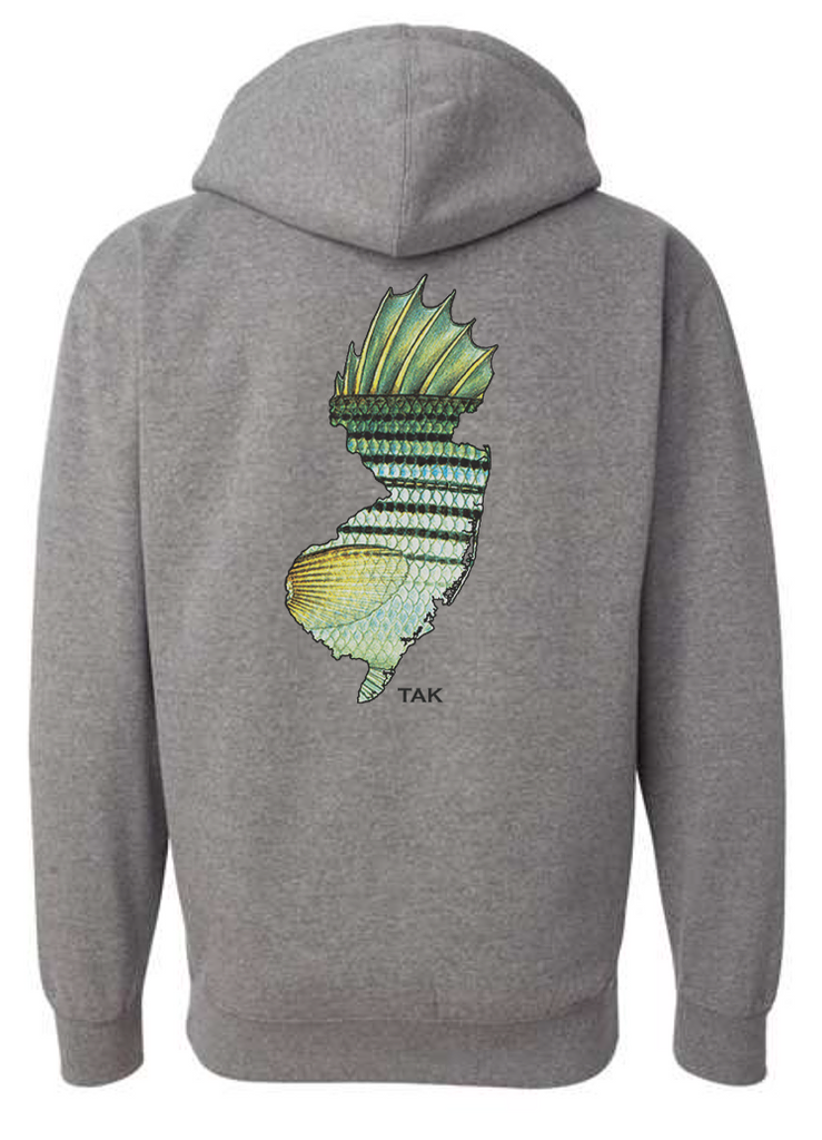 Tak Waterman | New Jersey Striper Hoodie | Grey