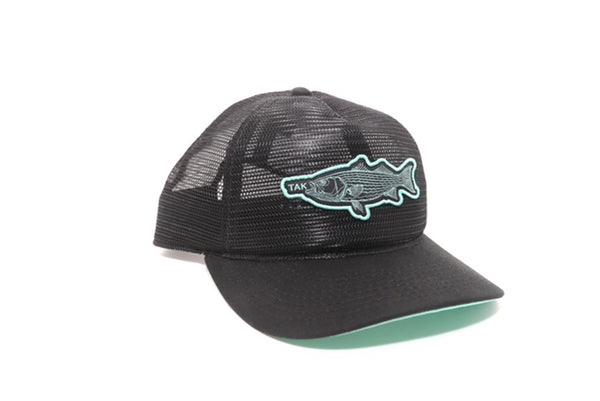 Tak Waterman | 360° Mesh Trucker™ Striper Hat | Black/Teal