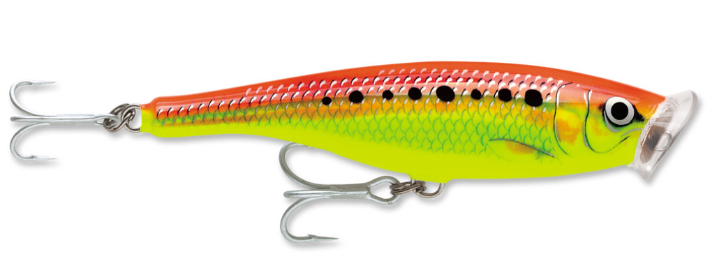 Rapala Saltwater Skitter Pop 12 Fishing Lure (Fire Chartreuse)