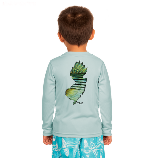NJ Striper Solar Tech LS Shirt | Sea Blue | Boys, Girls and Toddlers
